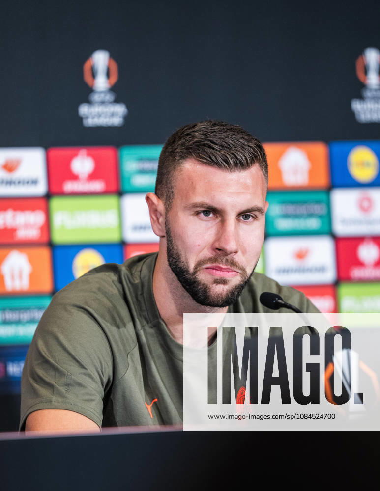 SOCCER - UEFA EL, RBS vs Milan SALZBURG,AUSTRIA,14.OCT.26 - SOCCER - UEFA Europa League, Red Bull Salzburg vs AC Milan, preview, press conference, PK, Pressekonferenz Milan. Image shows Strahinja Pavlovic (Milan). GEPAxpictures Arellano