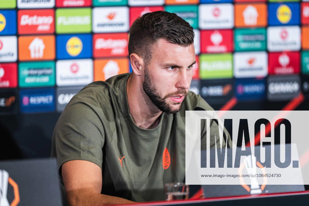 SOCCER - UEFA EL, RBS vs Milan SALZBURG,AUSTRIA,14.OCT.26 - SOCCER - UEFA Europa League, Red Bull Salzburg vs AC Milan, preview, press conference, PK, Pressekonferenz Milan. Image shows Strahinja Pavlovic (Milan). GEPAxpictures Arellano
