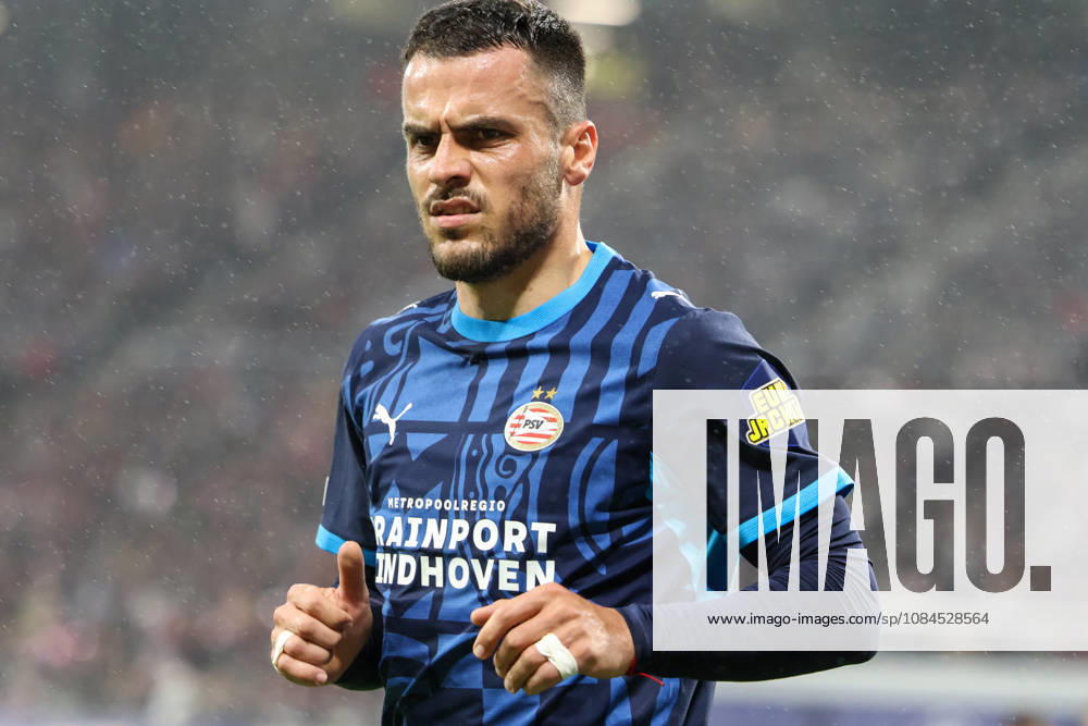 Deutschland: Fußball - UEFA Champions League - Saison 2026 - 2027, 2. Spieltag - RB Leipzig gegen PSV Eindhoven, Red Bull Arena (Leipzig):Filip Kostić (PSV Eindhoven, 18) Mimik