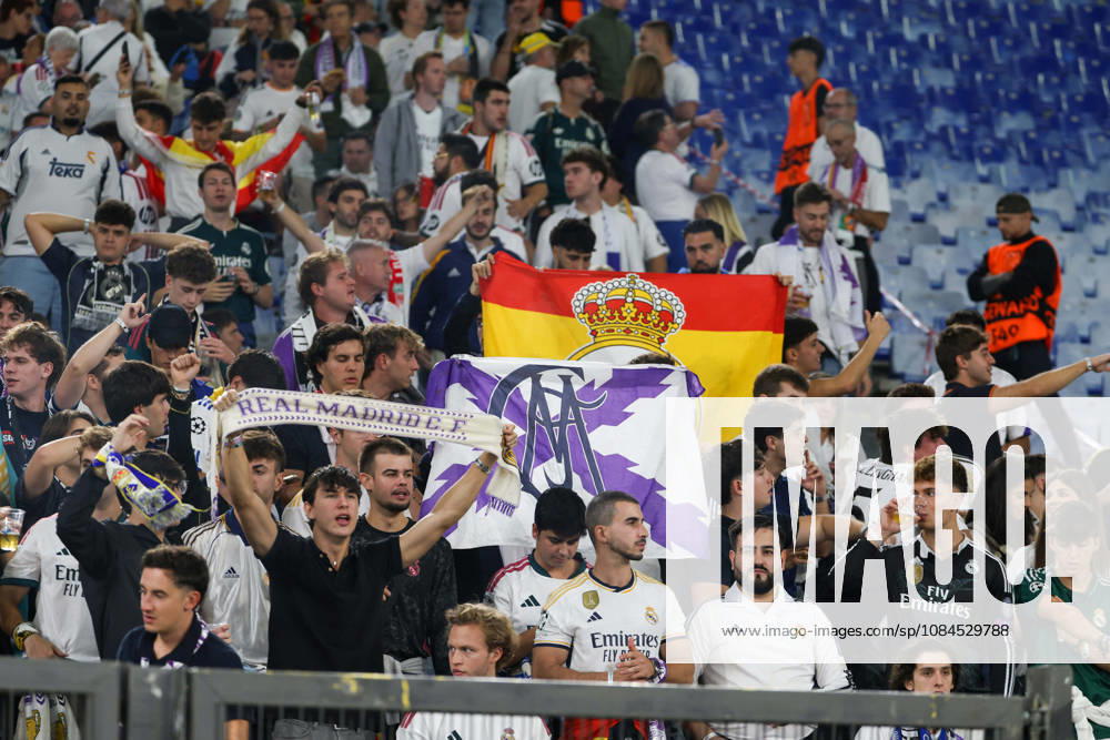 Europa Champions League 2026 27 between Roma vs Real Madrid Supporters Real Madrid during the Champions League football match between AS Roma and FC Real Madrid at the Stadio Olimpico in Rome on October 14, 2026 Pictured: Roma stadio Olimpico Roma Italy
