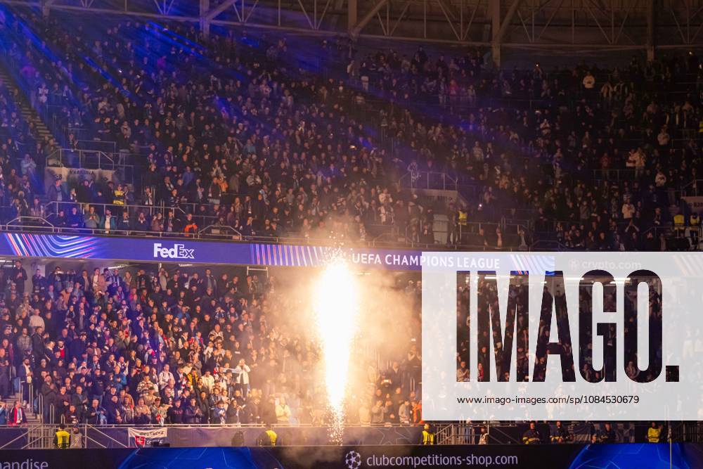 Prematch lightshow during UEFA Champions league match , SK Slovan Bratislava - VFB Stuttgart , 14. october 2026, Tehelne pole Stadium, Bratislava, Slovakia