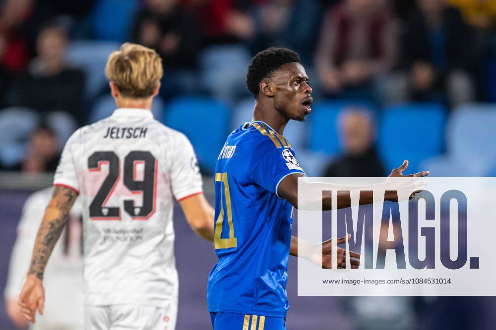 Emotive Suleiman Camara during UEFA Champions league match , SK Slovan Bratislava - VFB Stuttgart , 14. october 2026, Tehelne pole Stadium, Bratislava, Slovakia