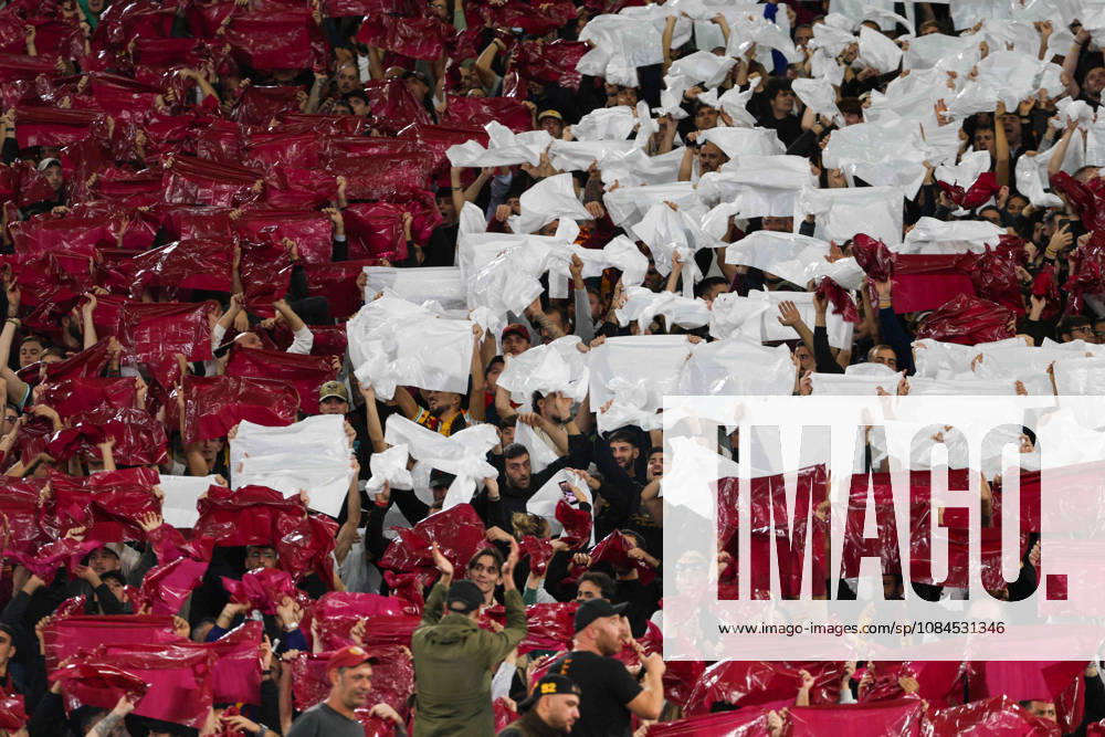 Europa Champions League 2026 27 between Roma vs Real Madrid Supporters of AS Roma during the Champions League football match between AS Roma and FC Real Madrid at the Stadio Olimpico in Rome on October 14, 2026 Pictured: Roma stadio Olimpico Roma Italy