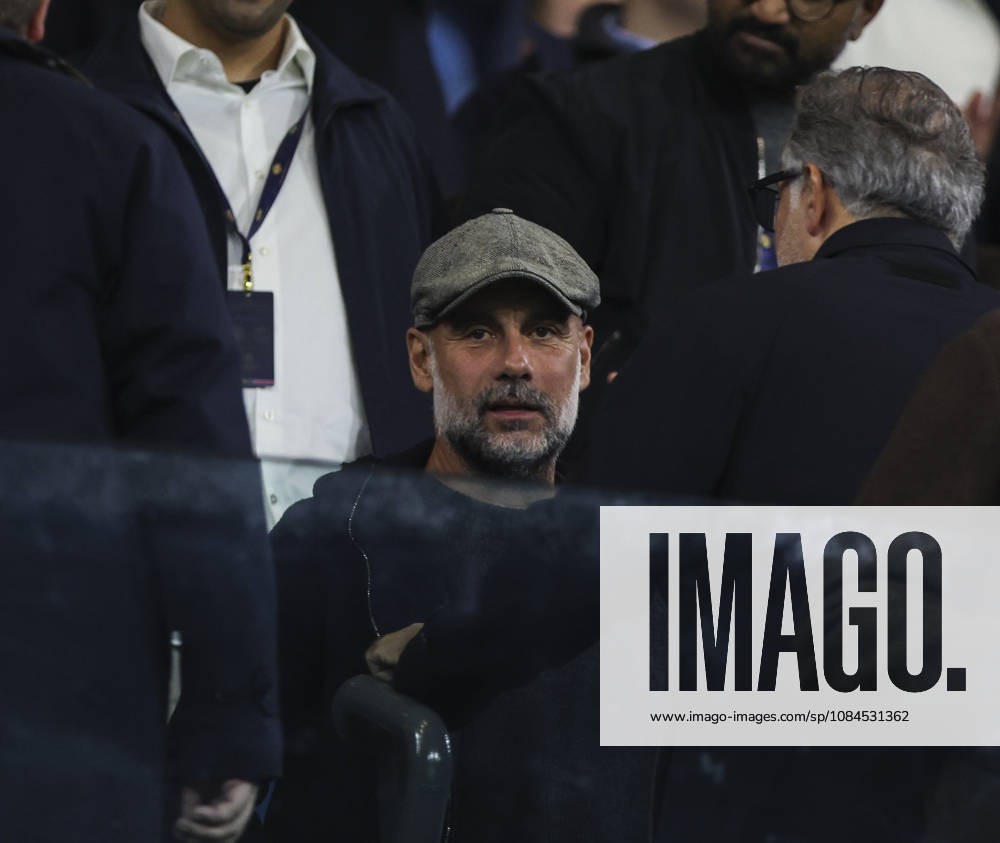 Manchester City v Paris, UEFA Champions League, League Stage 14.10.26 Manchester City v Paris, UEFA Champions League, League Stage Bradley Ormesher The Times Former manager Pep Guardiola of Manchester City in the stands