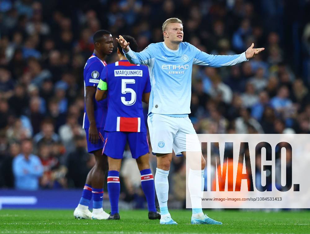 Erling Haaland of Manchester City reacts Manchester City v Paris Saint-Germain, UEFA Champions League, Football, Etihad Stadium, Manchester, UK - 14 Oct 2026Manchester Etihad Stadium United Kingdom