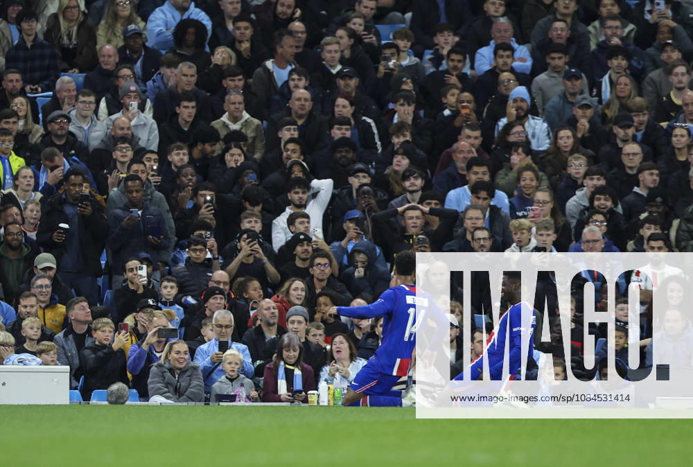 Manchester City v Paris, UEFA Champions League, League Stage 14.10.26 Manchester City v Paris, UEFA Champions League, League Stage Bradley Ormesher The Times Ousmane Dembélé of PSG celebrates scoring his teams 2nd goal