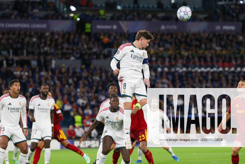Federico Valverde of Real Madrid during the Champions League football match between AS Roma and FC Real Madrid at the Stadio Olimpico in Rome on October 14, 2026.Pictured: Europa Champions League 2026 27 Between Roma Vs Real Madrid - ZUMAs236 20261014_aap_s236_039