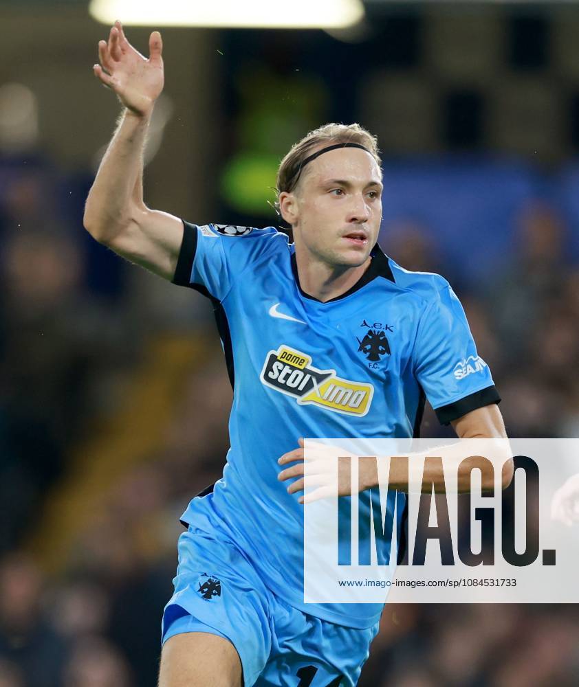 Lovro Majer of AEK Athens celebrates scoring their side s first goal of the game Shakhtar Donetsk v AEK, UEFA Champions League, Football, Stamford Bridge, London, UK - 14 Oct 2026London Stamford Bridge United Kingdom