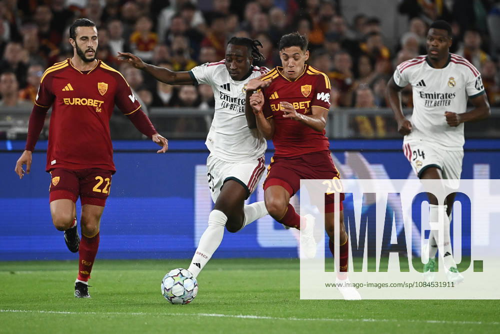 AS Roma v Real Madrid - UEFA Champions League ROME, ITALY, OCTOBER 14: Players in action during the League phase of the UEFA Champions League football match between Roma and Real Madrid at the Olympic Stadium in Rome, Italy, on October 14, 2026. Isabella Bonotto Anadolu Rome Italy. Editorial use only. Please get in touch for any other usage.