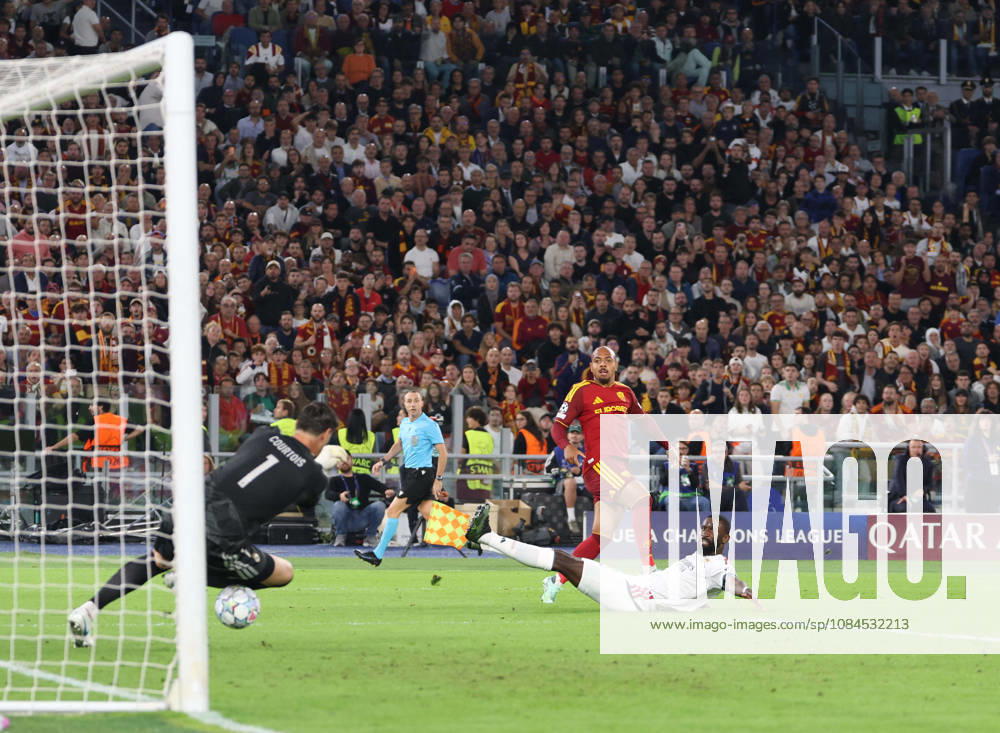 Europa Champions League 2026 27 between Roma vs Real Madrid Thibaut Courtois of Real Madrid during the Champions League football match between AS Roma and FC Real Madrid at the Stadio Olimpico in Rome on October 14, 2026 Pictured: Roma stadio Olimpico Roma Italy