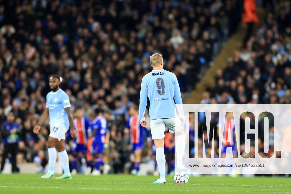 14th October 2026; Etihad Stadium, Manchester, England; UEFA Champions League Football, Manchester City versus Paris Saint Germain; Erling Haaland of Manchester City shows his dejection after his side concedes for 0-2 after 15 minutes DavidxBlunsden