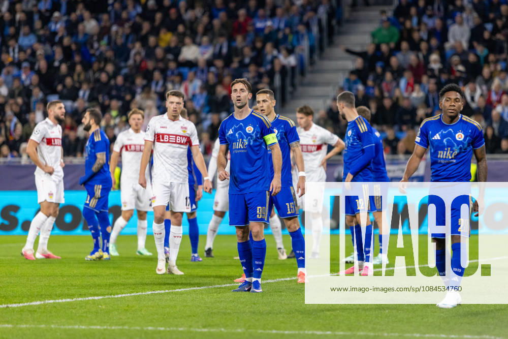 Andraz Sporar of SK Slovan Bratislava n during UEFA Champions league League phase game between teams of SK Slovan Bratislava and VfB Stuttgart (Dominika Kortvelyesiova Ball Raw Images) Bratislava Tehelne Pole stadium Slovakia