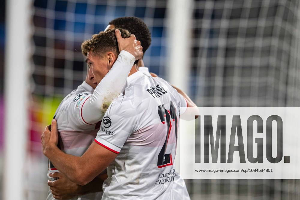 VFB STUTTGART players a goal celebrates during UEFA Champions league match , SK Slovan Bratislava - VFB Stuttgart , 14. october 2026, Tehelne pole Stadium, Bratislava, Slovakia