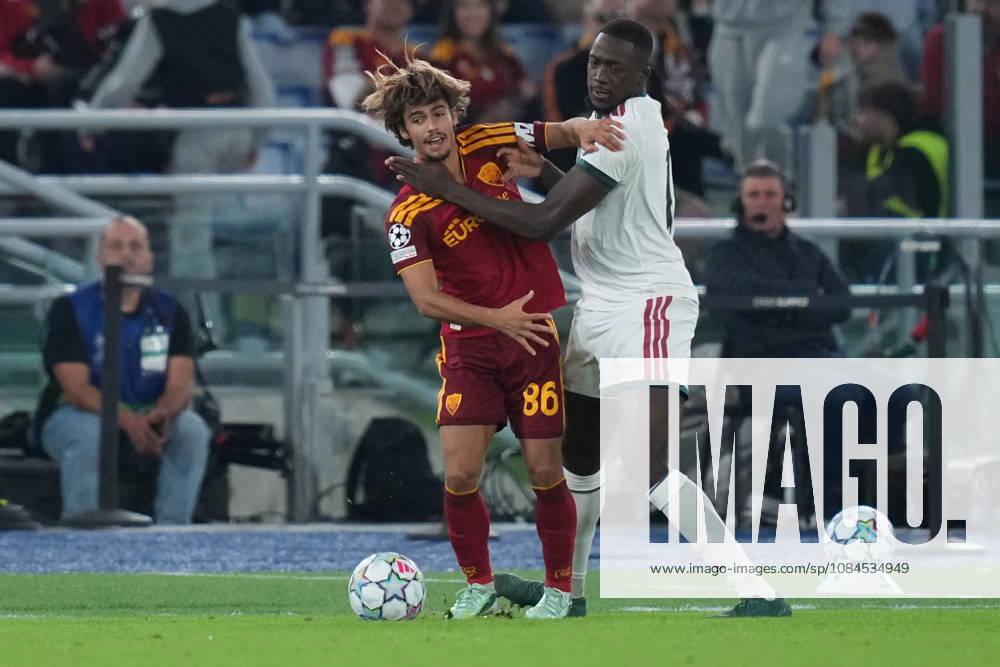 Roma’s Rodrigo Mora during the UEFA Champions League Phase - Matchday 2 soccer match between AS Roma and Real Madrid at the Rome s Olympic stadium, Italy - Wednesday October 14, 2026 - Soccer ( Photo by Alfredo Falcone LaPresse )
