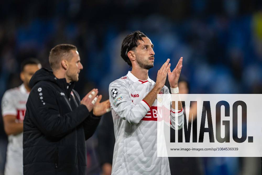 VFB Stuttgart players a win celebrates during UEFA Champions league match , SK Slovan Bratislava - VFB Stuttgart , 14. october 2026, Tehelne pole Stadium, Bratislava, Slovakia