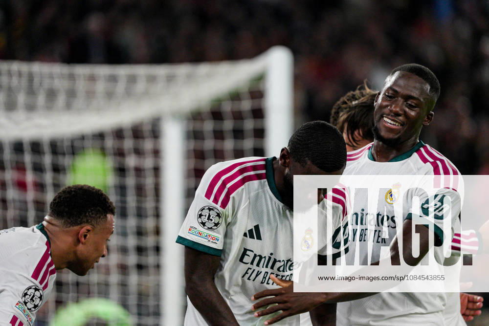 SOCCER - UEFA Champions League - AS Roma vs. Real Madrid Photo by IPA ABACAPRESS.COM89697313 - Antonio Rüdiger of Real Madrid and Ibrahima Konaté of Real Madrid during the AS Roma vs. Real Madrid UEFA Champions League soccer match in Rome, Italy, on October 14, 2026 Rome Italy