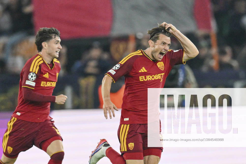2026 Uefa Champions League 2026- 2027 Roma v Real Madrid Oct 14 14 Oct 2026; Olimpico stadium, Roma, Italy; Uefa Champions League 2026- 2027 ; Roma versus Real Madrid; Marten de Roon of Roma celebrates scoring a goal 1-0 Roma Lazio Italy