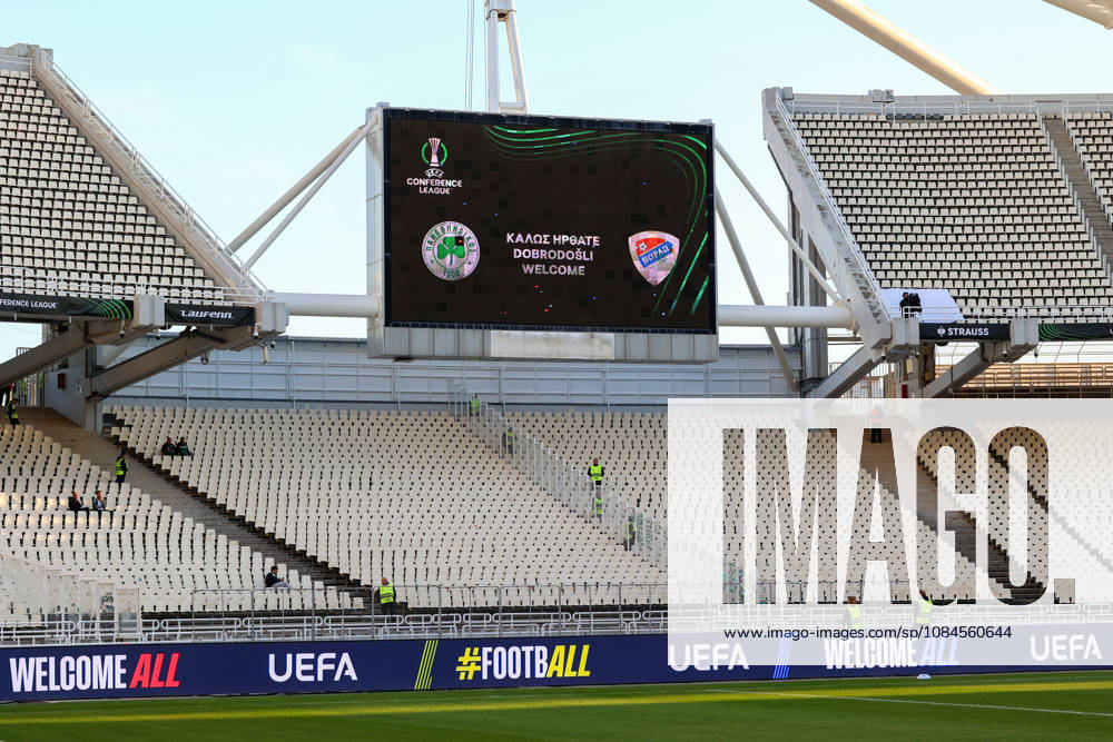 Panathinaikos F.C. v FK Borac Banja Luka UEFA Europa Conference League A general view of the Olympic Stadium and UEFA logos before the start of the match between Panathinaikos F.C. and FK Borac Banja Luka during the UEFA Europa Conference League match at Olympic Stadium, Athens 15 10 2026 UK Newspapers OUT