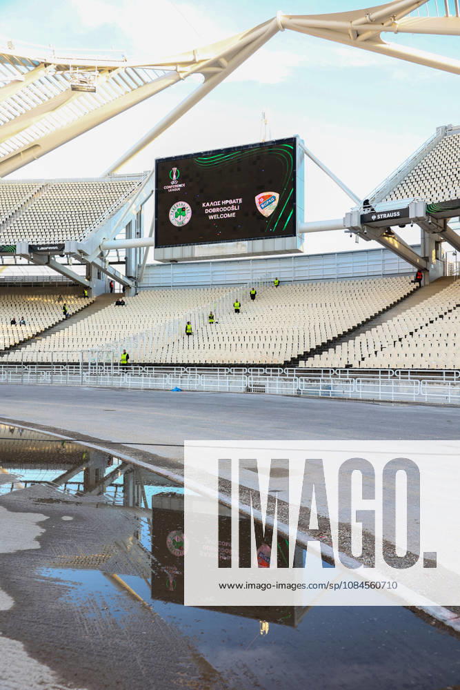 Panathinaikos F.C. v FK Borac Banja Luka UEFA Europa Conference League A reflection of the score board of the Olympic Stadium before the start of the match between Panathinaikos F.C. and FK Borac Banja Luka during the UEFA Europa Conference League match at Olympic Stadium, Athens 15 10 2026 UK Newspapers OUT