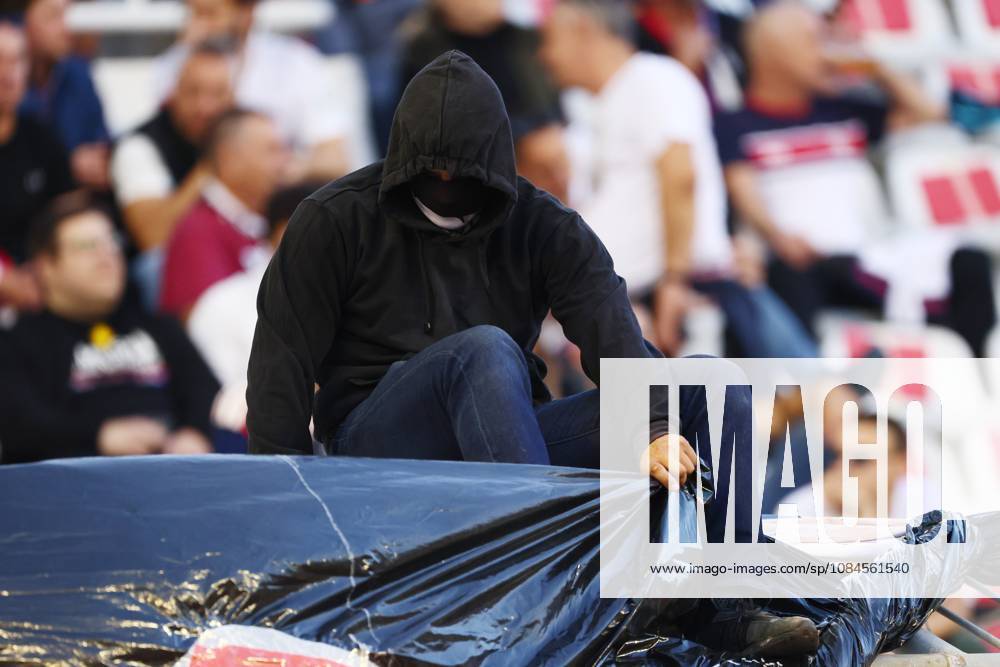 SPLIT, 15 10-2026, Poljud Stadium , season 2026 2027 , UEFA Conference League Football . Match between Hajduk Split and Ajax. Picture shows Hajduk fan with mask Hajduk Split - Ajax x208445134x