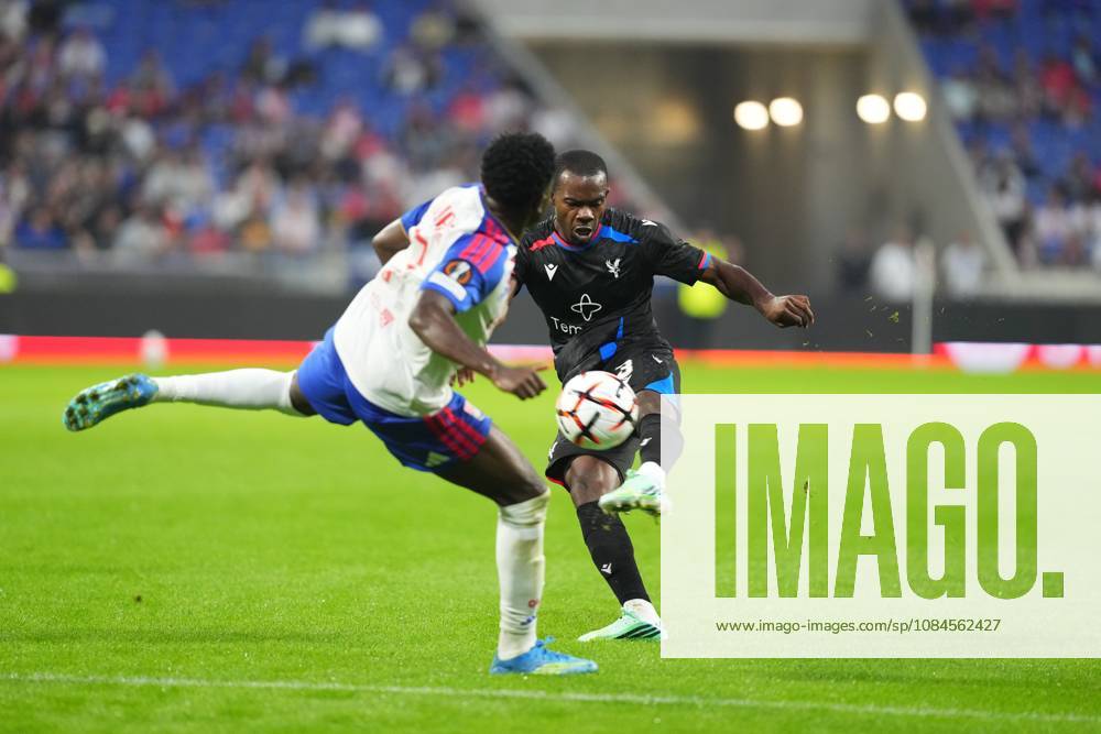 Tyrick Mitchell of Crystal Palace tries a shot from distance Lyon v Crystal Palace, UEFA Europa League, Football, Groupama Stadium, Lyon, France - 15 Oct 2026Lyon Groupama Stadium France