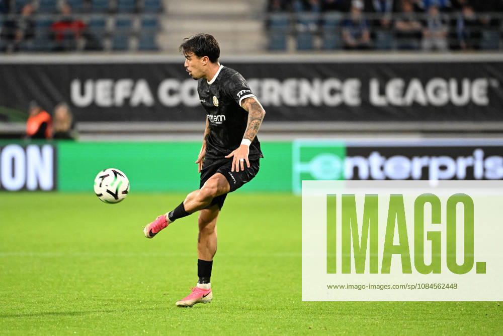 AA Gent vs Aarhus Tiago Araujo of KAA Gent is pictured in action with the ball during Matchday 2 in the 2026-2027 Uefa Conference League season - league phase between AA Gent and AGF Aarhus on October 15 , 2026 in Gent, Belgium. (Photo by Maarten Straetemans Isosport) Gent Belgium