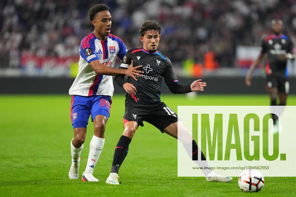 Yeremy Pino of Crystal Palace and Noah Nartey of Lyon Lyon v Crystal Palace, UEFA Europa League, Football, Groupama Stadium, Lyon, France - 15 Oct 2026Lyon Groupama Stadium France