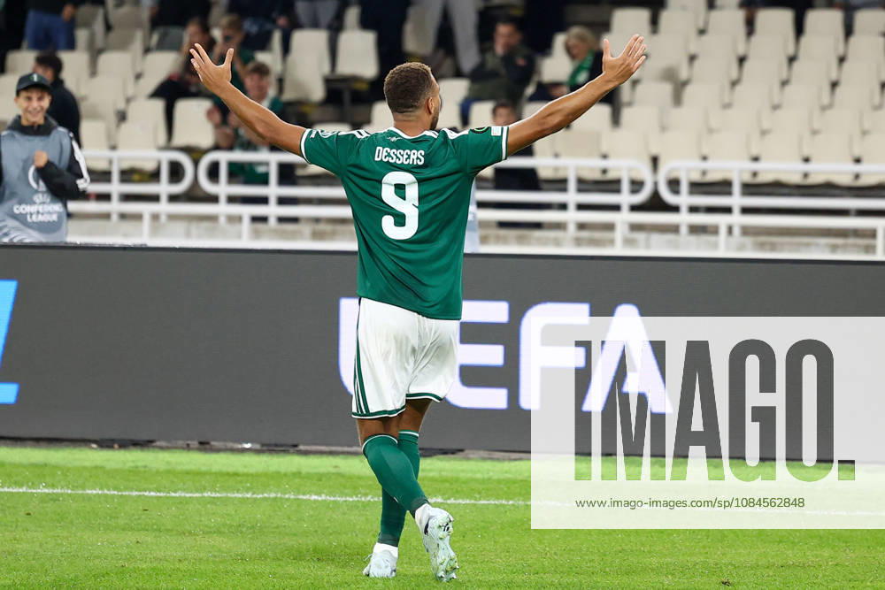 Panathinaikos F.C. v FK Borac Banja Luka UEFA Europa Conference League Cyril Dessers of Panathinaikos F.C. celebrates after scoring a goal during the UEFA Europa Conference League match at Olympic Stadium, Athens 15 10 2026 UK Newspapers OUT