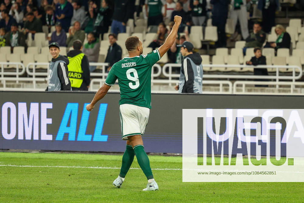 Panathinaikos F.C. v FK Borac Banja Luka UEFA Europa Conference League Cyril Dessers of Panathinaikos F.C. celebrates after scoring a goal during the UEFA Europa Conference League match at Olympic Stadium, Athens 15 10 2026 UK Newspapers OUT