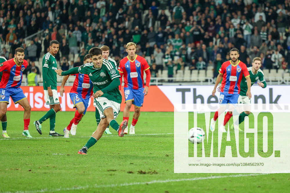 Panathinaikos F.C. v FK Borac Banja Luka UEFA Europa Conference League Vicente Taborda of Panathinaikos F.C. takes a penalty kick but fails to score during the UEFA Europa Conference League match at Olympic Stadium, Athens 15 10 2026 UK Newspapers OUT