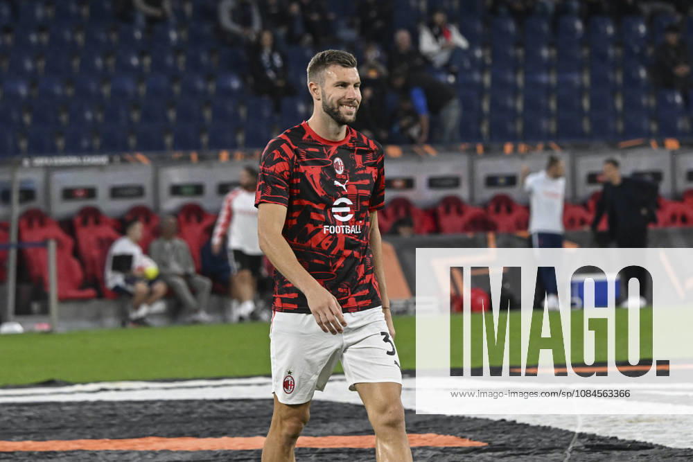 Strahinja Pavlovic of AC Milan during the UEFA Europa League league phase matchday 2 match between FC Salzburg and AC Milan at Red Bull Arena on October 15, 2026 in Salzburg, Austria.