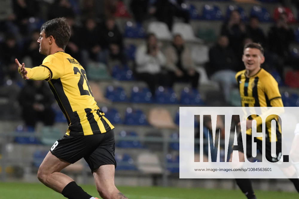 Marc Gual of Kairat scelebrates after scoring from the penalty spot during a UEFA Conference League soccer match between Latvias Riga FC and Kazakhstans Kairat Almaty at Skonto Stadium in Riga, Latvia, Thursday, Oct. 15, 2026. Riga Latvia