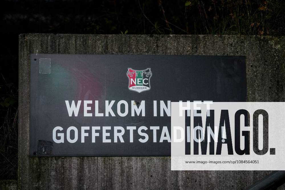 , Stadium De Goffert , season 2026 2027 , UEFA Europa League football , match between NEC Nijmegen and Levski Sofia , picture shows board Welcome at the Goffertstadion NEC - Levski Sofia x208449452x