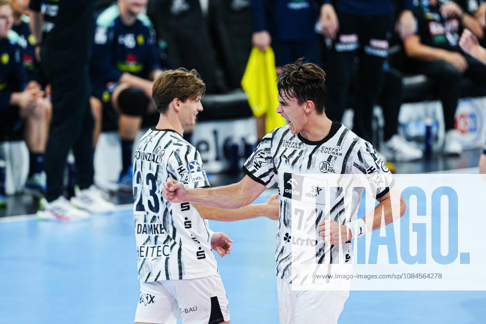 Torjubel Julian Köster (THW Kiel, 07) GER, THW Kiel vs. Rhein-Neckar Löwen, Handball, 1. Bundesliga, Spieltag 9, Saison 2026 2027, 15.10.2026 GER, THW Kiel vs. Rhein-Neckar Löwen, Handball, 1. Bundesliga, Spieltag 9, Saison 2026 2027, 15.10.2026 Kiel