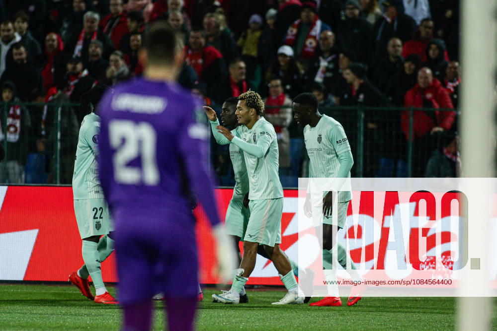 IPA89724660 - Monaco s players celebrate after scoring during the UEFA Conference League match between PFC CSKA and AS Monaco at Vasil Levski National Stadium in Sofia, Bulgaria, on October 15, 2026
