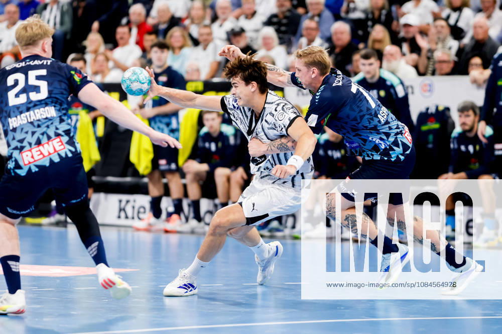 - Handball, 1. Bundesliga 2026 27, THW Kiel - Rhein-Neckar Löwen: Julian Köster (THW Kiel, 7), Edwin Aspenbäck (Rhein-Neckar Löwen, 78)