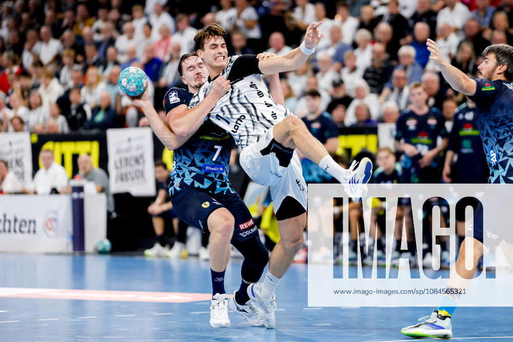 - Handball, 1. Bundesliga 2026 27, THW Kiel - Rhein-Neckar Löwen: Robert Timmermeister (Rhein-Neckar Löwen, 7), Julian Köster (THW Kiel, 7)