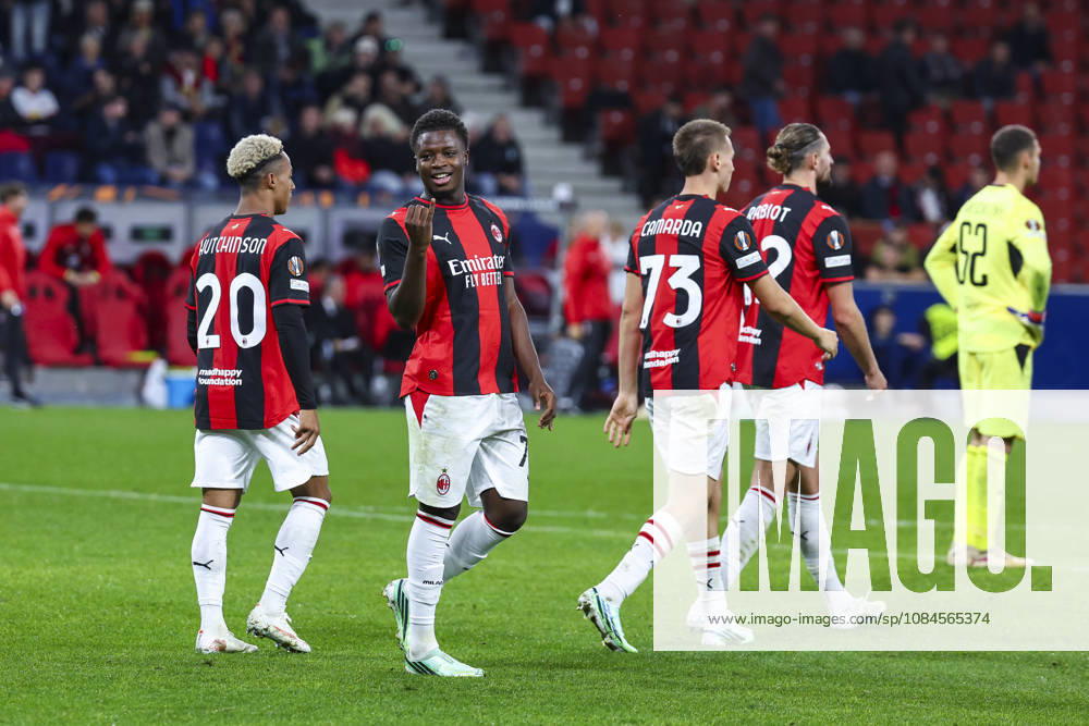 SOCCER - UEFA EL, RBS vs Milan SALZBURG,AUSTRIA,15.OCT.26 - SOCCER - UEFA Europa League, Red Bull Salzburg vs AC Milan. Image shows the rejoicing of scorer Alphadjo Cisse (Milan). GEPAxpictures Geieregger