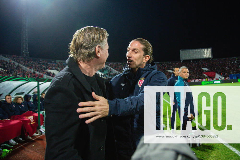 SOCCER - UEFA Conference League - CSKA vs. AS Monaco Photo by IPA ABACAPRESS.COM89724075 - Monaco head coach Filipe Luis and CSKA head coach embracing before the UEFA Conference League match between PFC CSKA and AS Monaco at Vasil Levski National Stadium in Sofia, Bulgaria, on October 15, 2026 Sofia Bulgaria