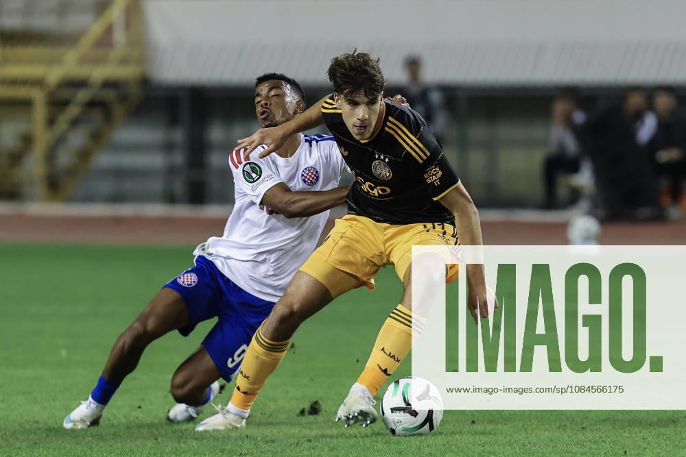 UEFA Conference League HNK Hajduk Split v AFC Ajax Dalisson de Almeida of Hajduk and Jofre Torrents of Ajax in action during the UEFA Conference League 2026 27 League Phase MD1 match between HNK Hajduk Split and AFC Ajax at Stadion Poljud on October 15, 2026 in Split, Croatia. IvoxCagalj PIXSELL