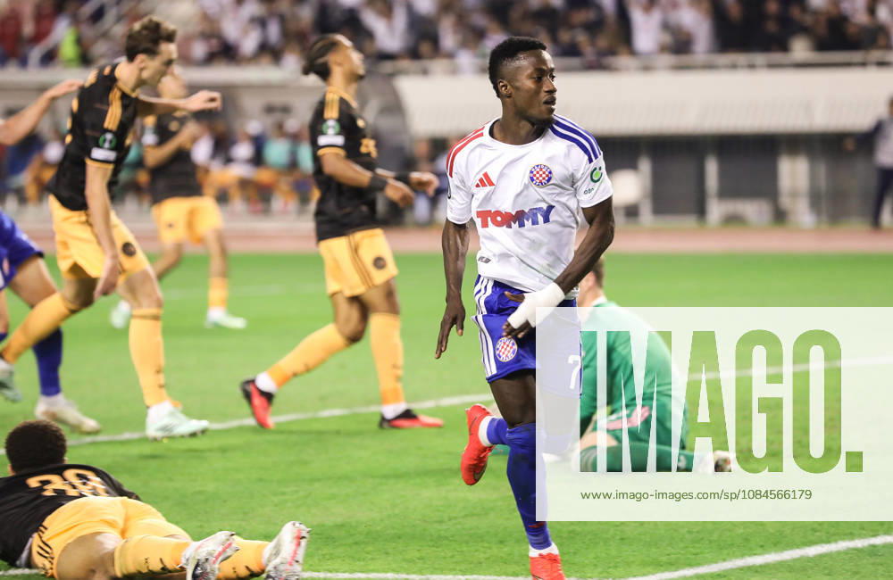 UEFA Conference League HNK Hajduk Split v AFC Ajax Abdoulie Sanyang Bamba of Hajduk celebrate after scoring during the UEFA Conference League 2026 27 League Phase MD1 match between HNK Hajduk Split and AFC Ajax at Stadion Poljud on October 15, 2026 in Split, Croatia. IvoxCagalj PIXSELL