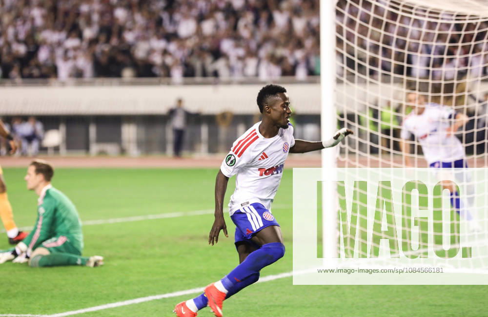 UEFA Conference League HNK Hajduk Split v AFC Ajax Abdoulie Sanyang Bamba of Hajduk celebrate after scoring during the UEFA Conference League 2026 27 League Phase MD1 match between HNK Hajduk Split and AFC Ajax at Stadion Poljud on October 15, 2026 in Split, Croatia. IvoxCagalj PIXSELL