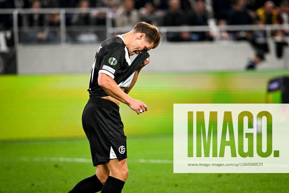 Kevin Behrens of FC Lugano disappointed after missing a good chance during the UEFA Conference League 2026 27 League Phase MD1 match between FC Lugano and FK Crvena Zvezda at Lugano Arena on October 15, 2026 in Lugano, Switzerland. Lugano Lugano Arena Ticino Switzerland
