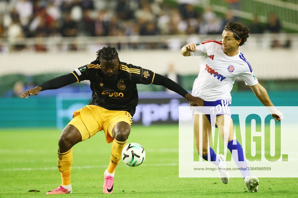 SPLIT, 15 10-2026, Poljud Stadium , season 2026 2027 , UEFA Conference League Football . Match between Hajduk Split and Ajax. Picture shows Toluwalase Arokodare and Alberto Del Moral Hajduk Split - Ajax x208451802x
