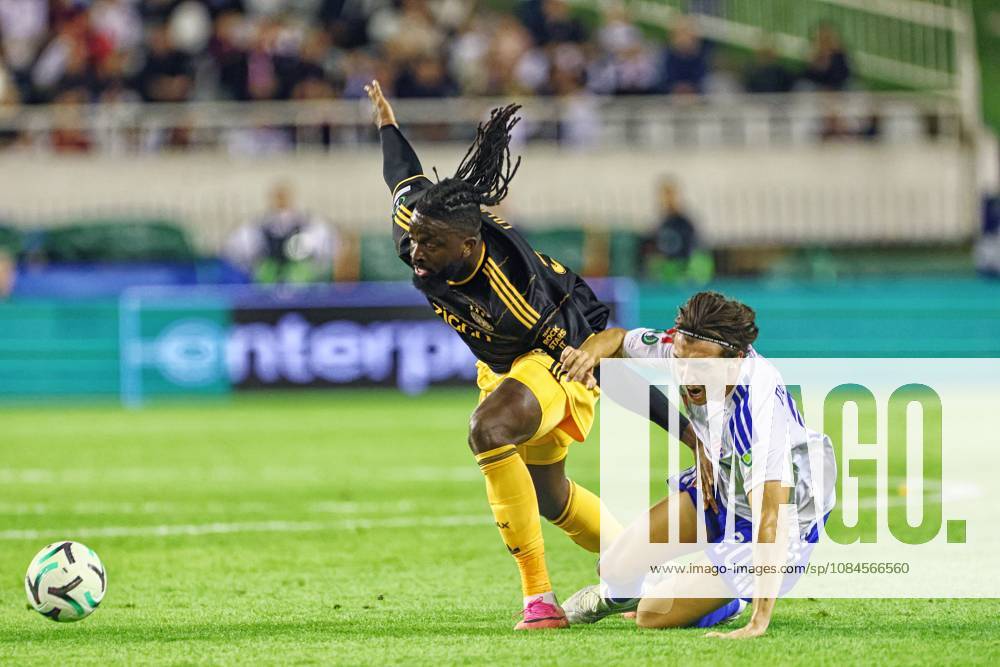 SPLIT, 15 10-2026, Poljud Stadium , season 2026 2027 , UEFA Conference League Football . Match between Hajduk Split and Ajax. Picture shows Toluwalase Arokodare and Alberto Del Moral Hajduk Split - Ajax x208451806x