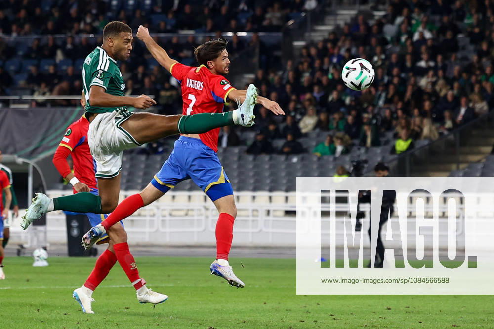 Panathinaikos F.C. v FK Borac Banja Luka UEFA Europa Conference League Cyril Dessers of Panathinaikos F.C. and Bart Meijers of FK Borac Banja Luka during the UEFA Europa Conference League match at Olympic Stadium, Athens 15 10 2026 UK Newspapers OUT