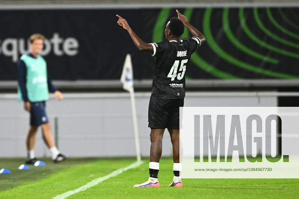 KAA Gent v AGF Aarhus - UEFA Conference League GENT, BELGIUM - OCTOBER 15 : Goore Hyllarion Bi forward of KAA Gent celebrates scoring a goal during the UEFA Conference League 2026 27 League Phase matchday 1 match between KAA Gent and AGF Aarhus on October 15, 2026 in Gent, Belgium, 15 10 2026 Gent Belgium