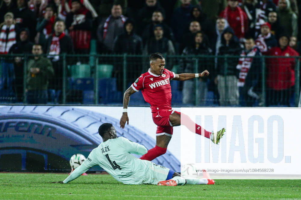 IPA89727183 - Monaco s Jordan Teze in action against CSKA s Leo Pereira during the UEFA Conference League match between PFC CSKA and AS Monaco at Vasil Levski National Stadium in Sofia, Bulgaria, on October 15, 2026