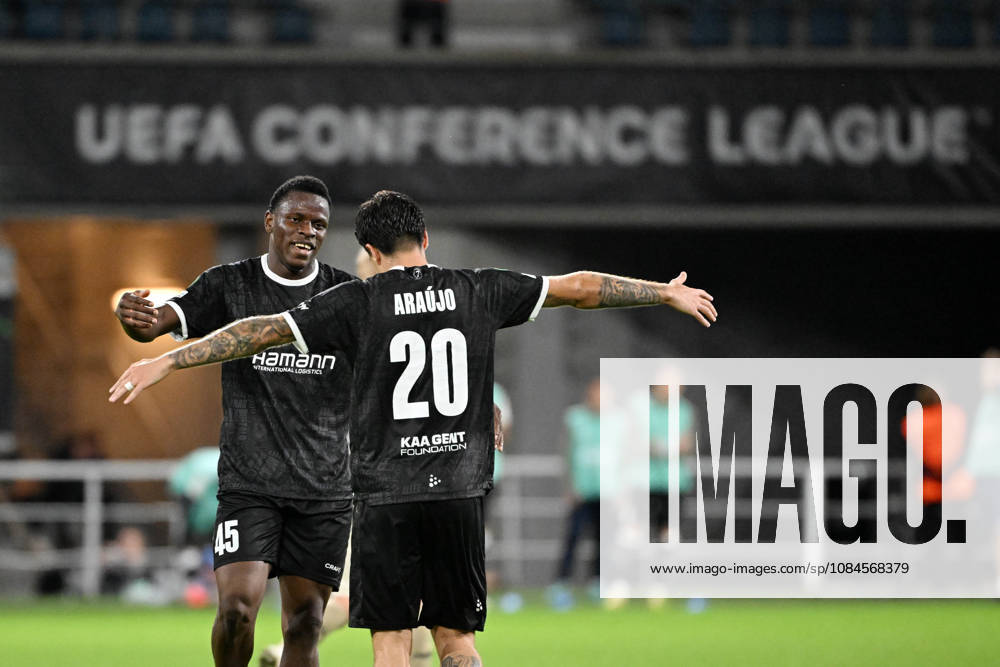 AA Gent vs Aarhus Hyllarion Goore of KAA Gent celebrates after scoring the 1-0 goal during Matchday 2 in the 2026-2027 Uefa Conference League season - league phase between AA Gent and AGF Aarhus on October 15 , 2026 in Gent, Belgium. (Photo by Maarten Straetemans Isosport) Gent Belgium