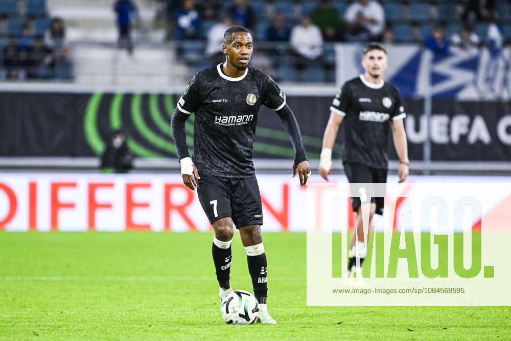 Gent s Michel-Ange Sumai Balikwisha pictured in action during a soccer game between Belgian KAA Gent and Danish Aarhus GF, Thursday 15 October 2026 in Gent, the opening match of the UEFA Conference League league phase. TOMxGOYVAERT x189916093x
